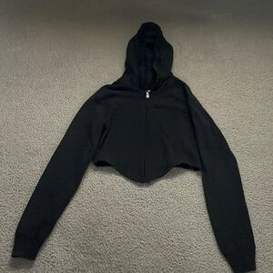 Hollister black mini zip-up hoodie